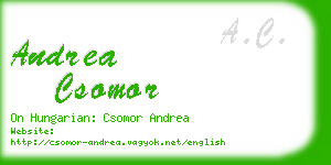 andrea csomor business card